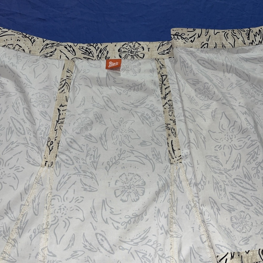 RIP SKIRT Hawaii Floral Rustica True Wrap Casual Skirt Size XL Black White - Picture 13 of 14